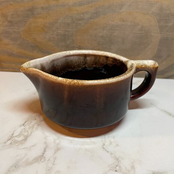 Creamer Pfaltzgraff Pottery Gourmet Brown Cream Drip Glaze Dish Country Kitchen - Picture 1 of 4